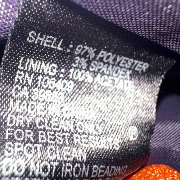 Antonio Melani purple satin cocktail dress with beadwork on straps size 0 - Picture 6 of 6